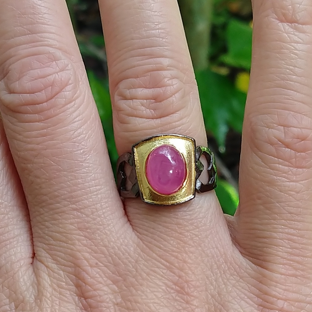 Natural Ruby Sterling Artistic Ring - image 2